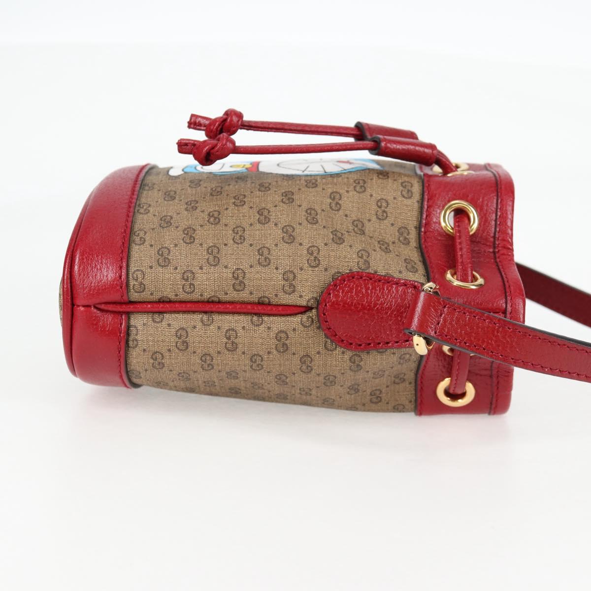 GUCCI Micro GG Supreme Doraemon Collaboration Bag PVC Beige 647801 Auth 138992A