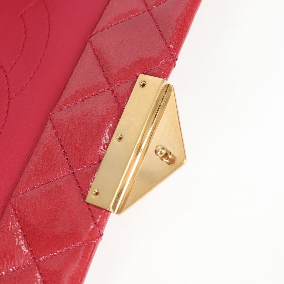 CHANEL Matelasse Chain Shoulder Bag Enamel Pink Gold CC Auth 138996SAM