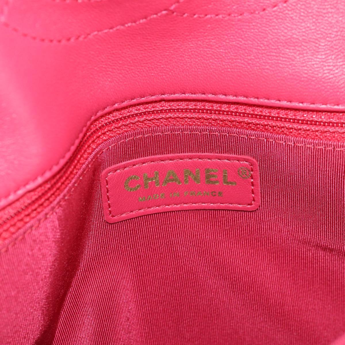 CHANEL Matelasse Chain Shoulder Bag Enamel Pink Gold CC Auth 138996SAM