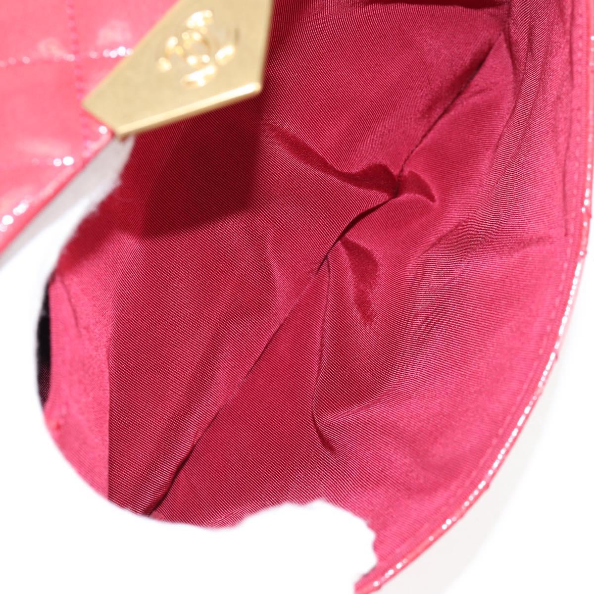 CHANEL Matelasse Chain Shoulder Bag Enamel Pink Gold CC Auth 138996SAM