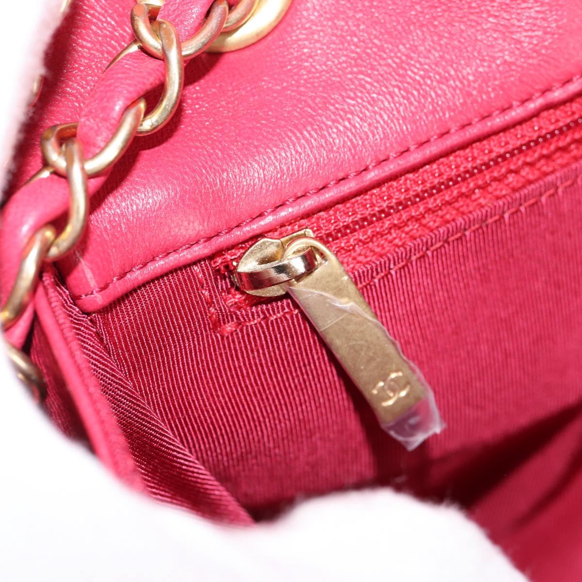 CHANEL Matelasse Chain Shoulder Bag Enamel Pink Gold CC Auth 138996SAM