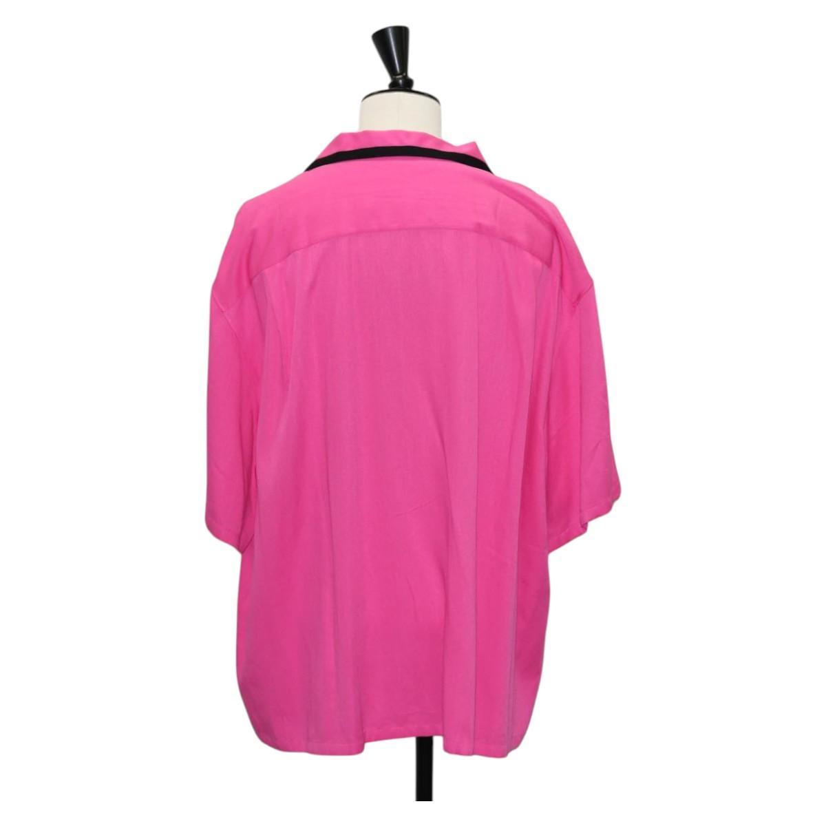 CELINE Short Sleeved T Shirt Rayon Pink Auth 138998
