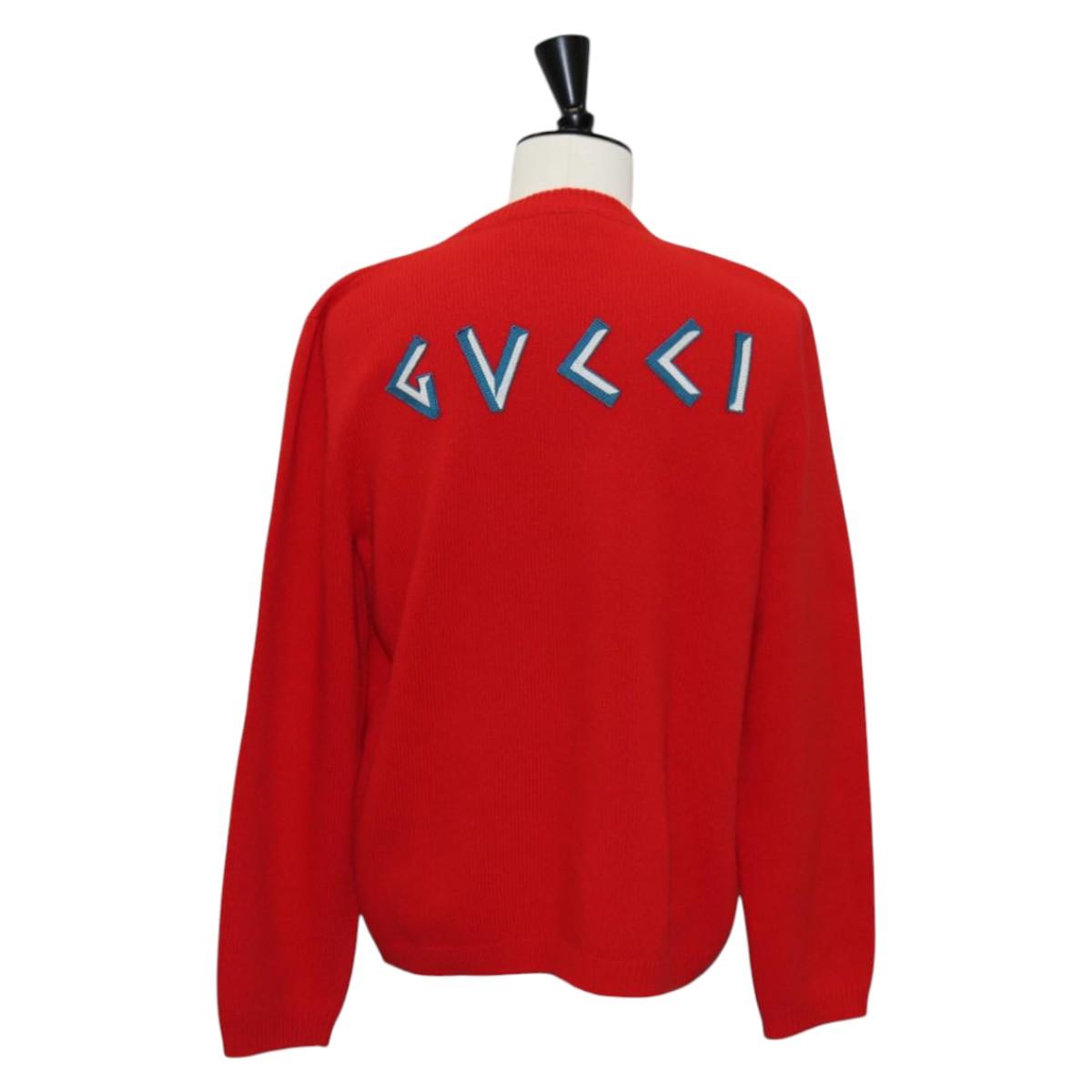 GUCCI Disney Collaboration Knitted Fabrics Tops Wool XL Red Auth 139000