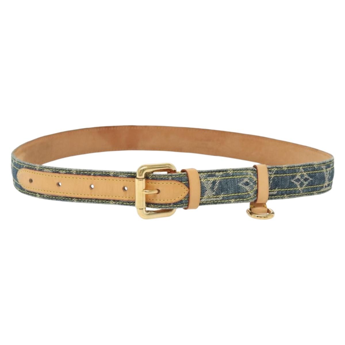 LOUIS VUITTON Monogram Denim Ceinture Belt Blue M6921U LV Auth 139005