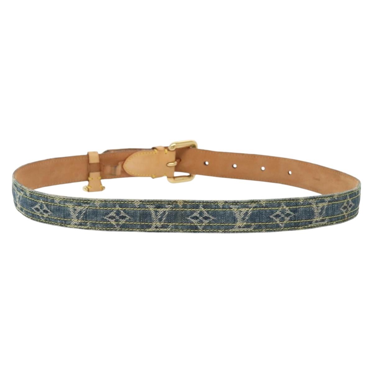 LOUIS VUITTON Monogram Denim Ceinture Belt Blue M6921U LV Auth 139005