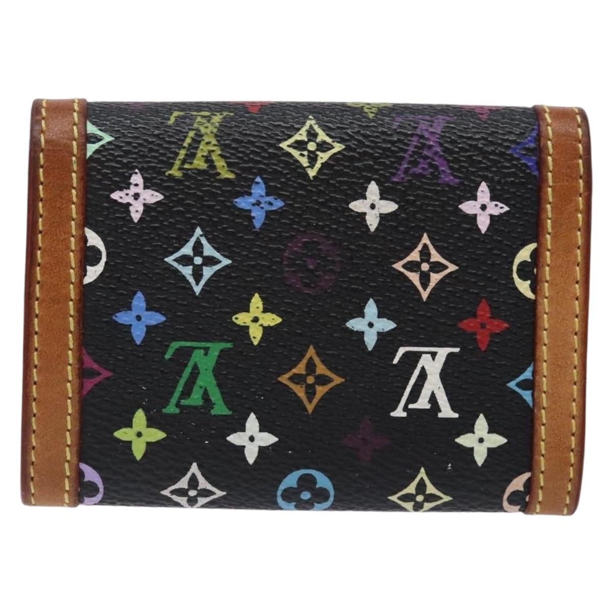 LOUIS VUITTON Monogram Multicolor Porte Monnaie Plat Purse M92656 LV Auth 139030