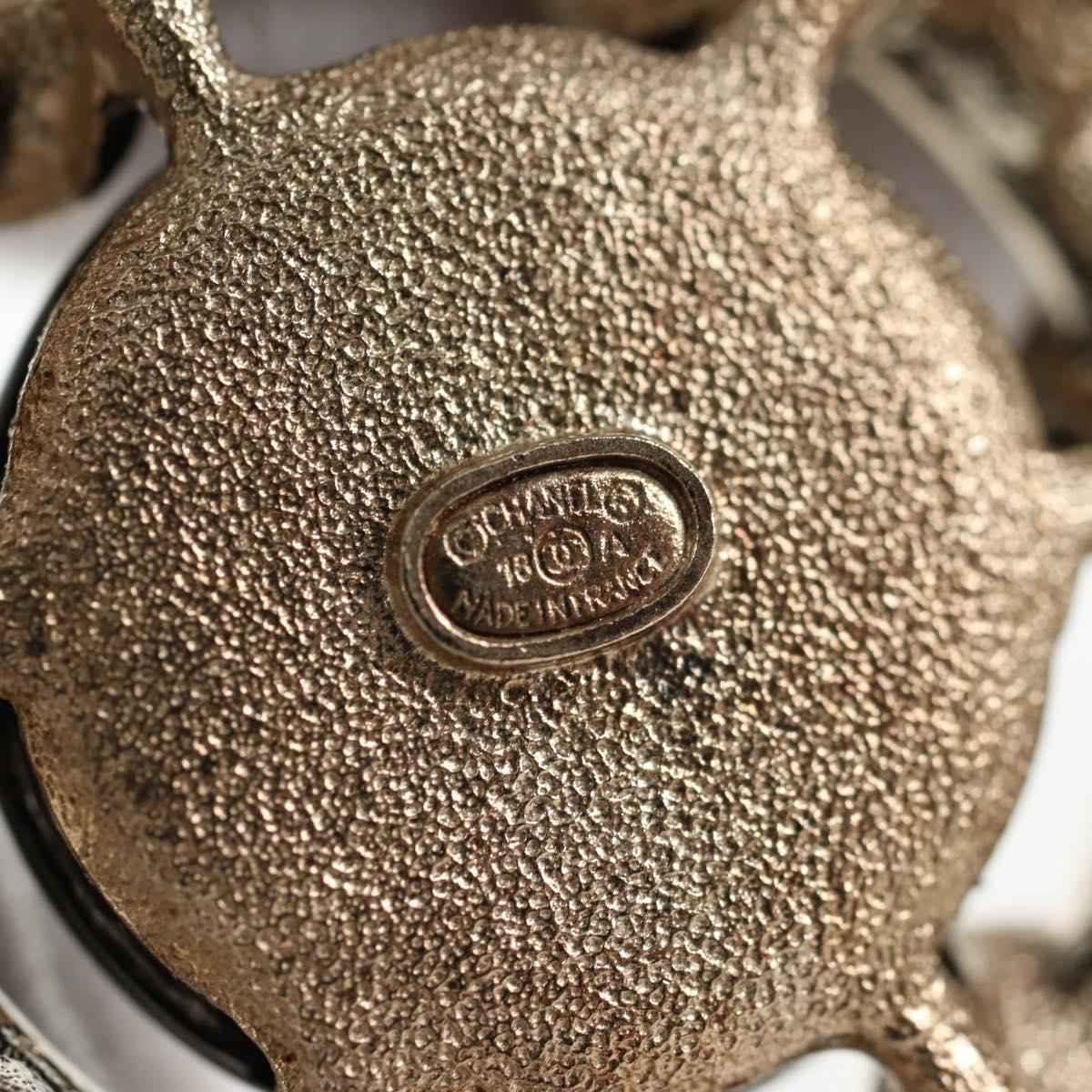 CHANEL Brooch metal Black CC Auth 139036M