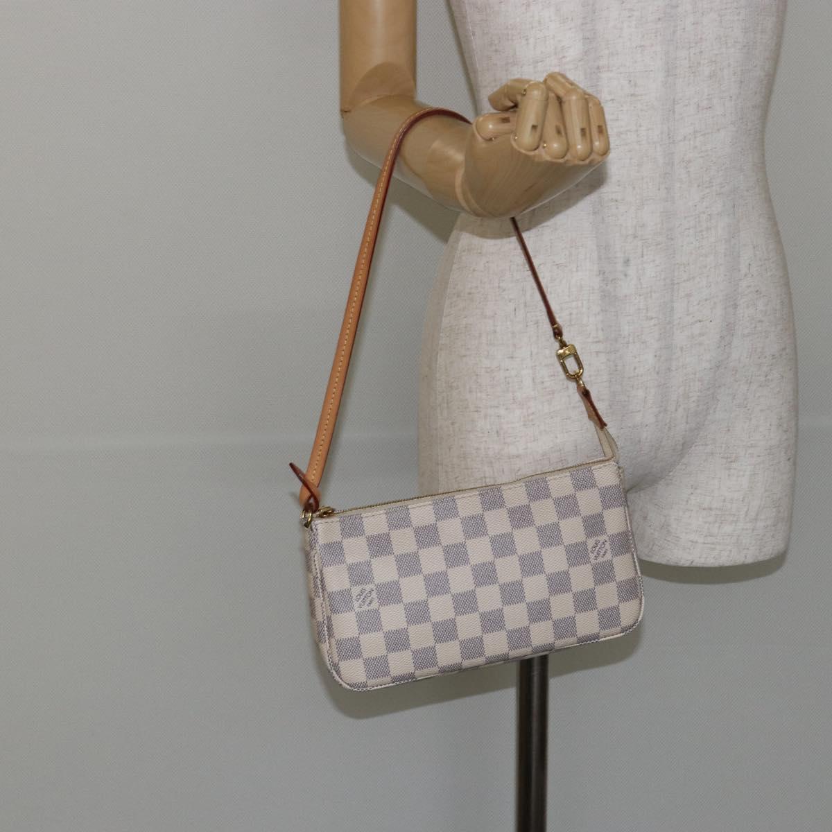 LOUIS VUITTON Damier Azur Pochette Accessoires Pouch N51986 LV Auth 139040M