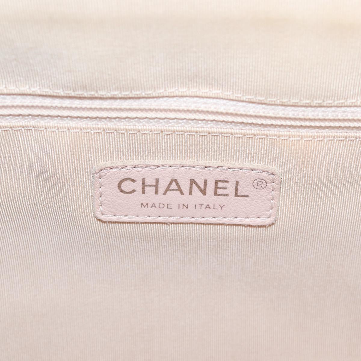 CHANEL Chain Cruise line Shoulder Bag Canvas Pink Silver CC Auth 139043V