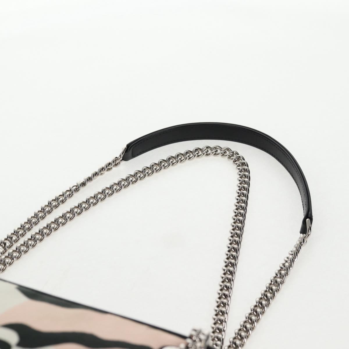 CHANEL Chain Cruise line Shoulder Bag Canvas Pink Silver CC Auth 139043V