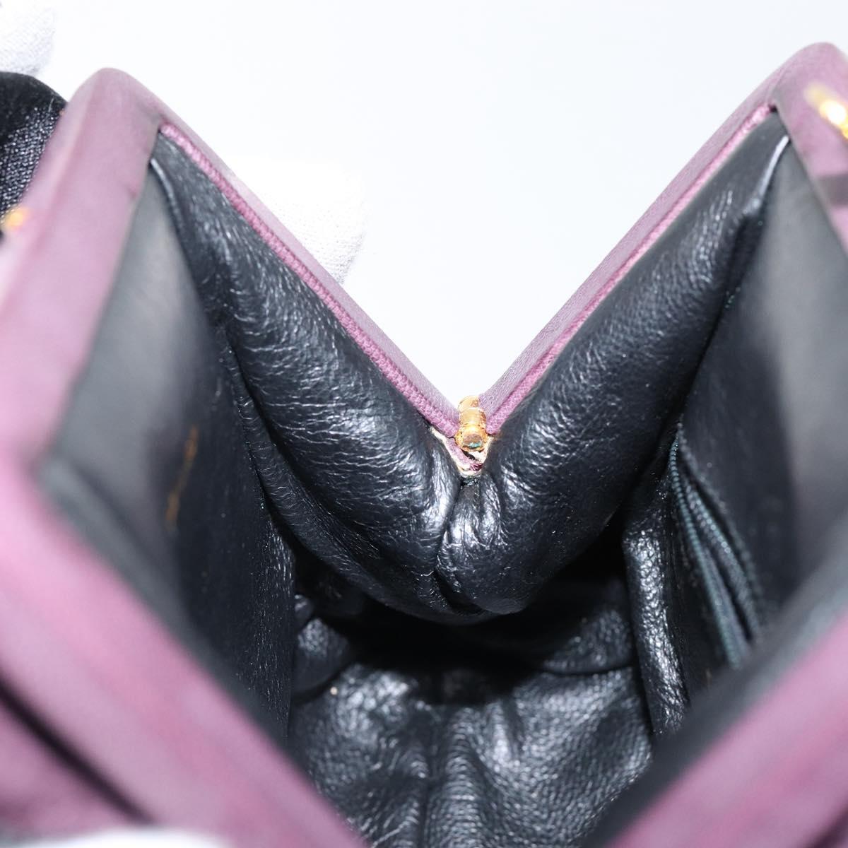 CHANEL Hand Bag Suede Purple Gold CC Auth 139044V