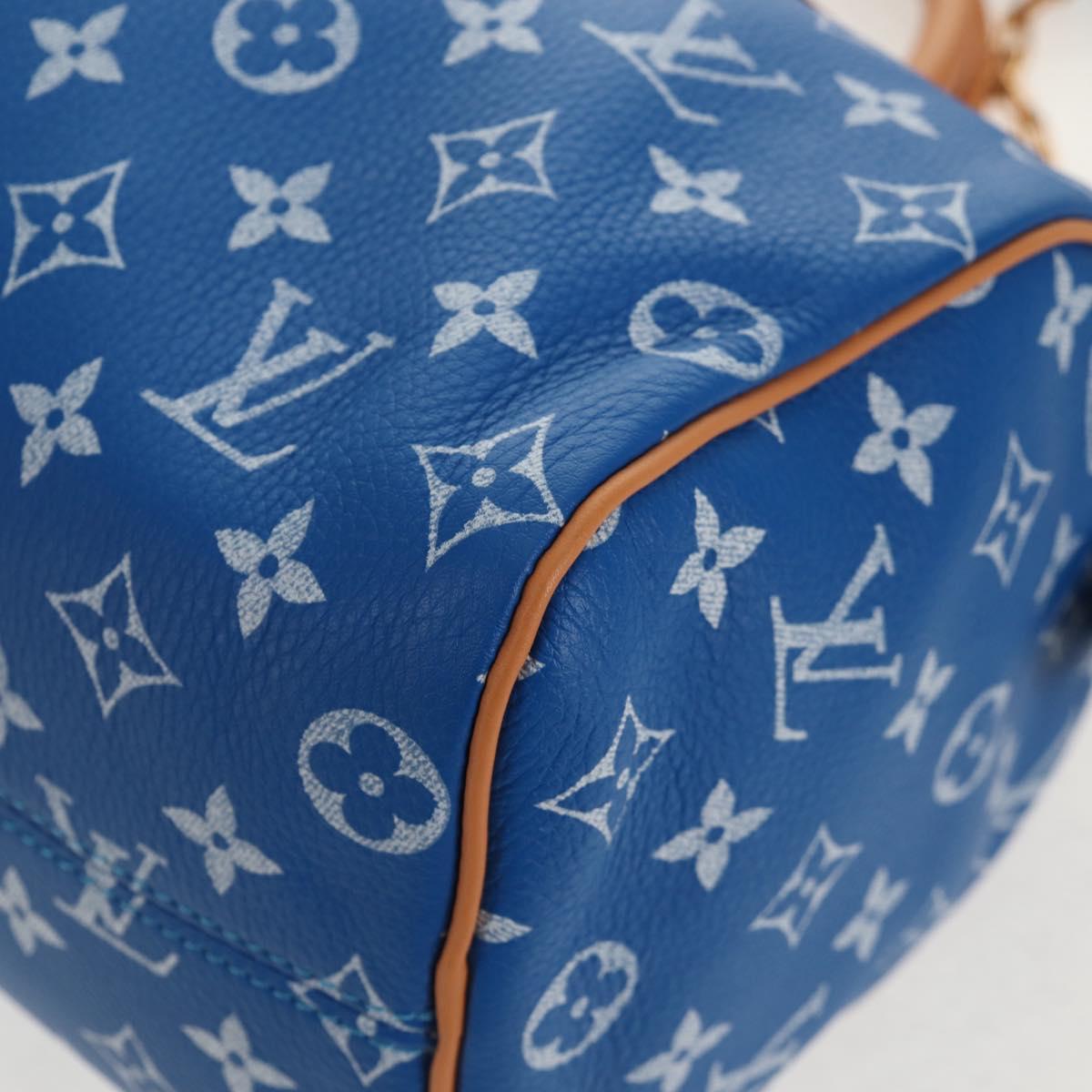 LOUIS VUITTON Monogram Speedy P9 Bandouliere 25 Bag Blue M24424 LV Auth 139046SM