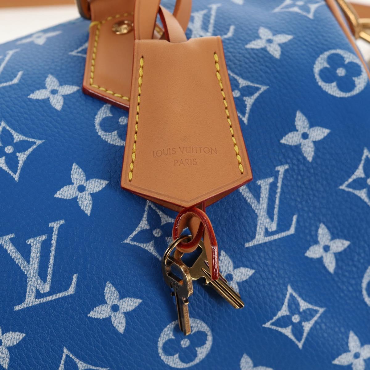 LOUIS VUITTON Monogram Speedy P9 Bandouliere 25 Bag Blue M24424 LV Auth 139046SM