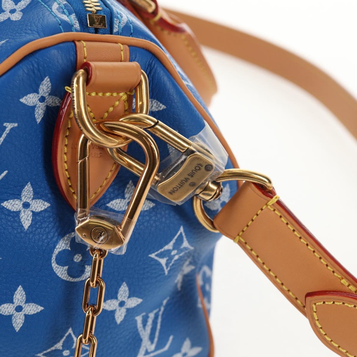 LOUIS VUITTON Monogram Speedy P9 Bandouliere 25 Bag Blue M24424 LV Auth 139046SM