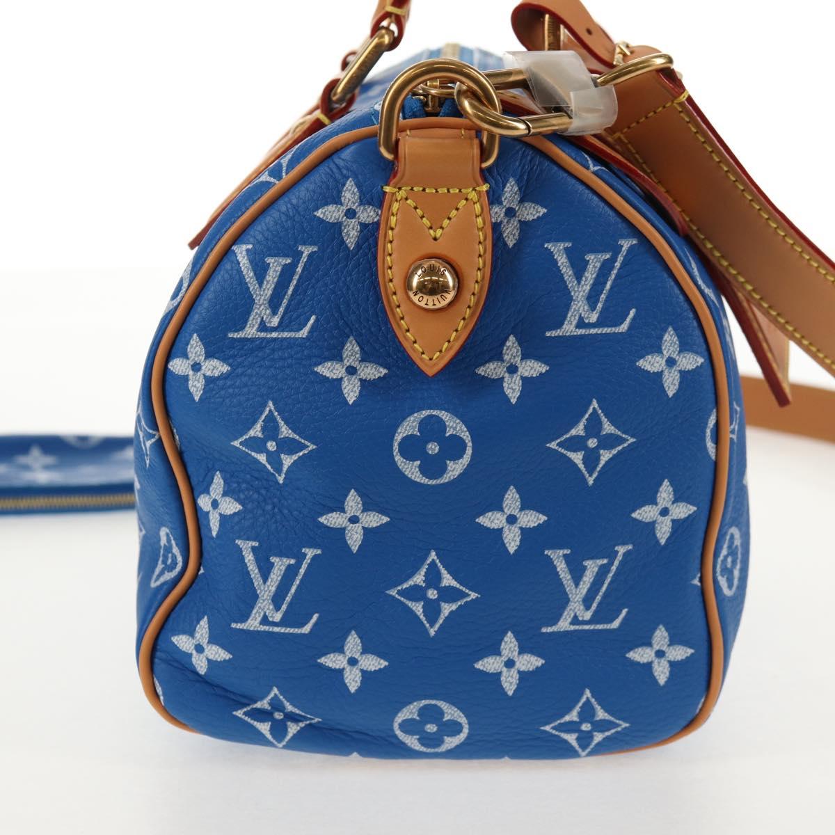 LOUIS VUITTON Monogram Speedy P9 Bandouliere 25 Bag Blue M24424 LV Auth 139046SM