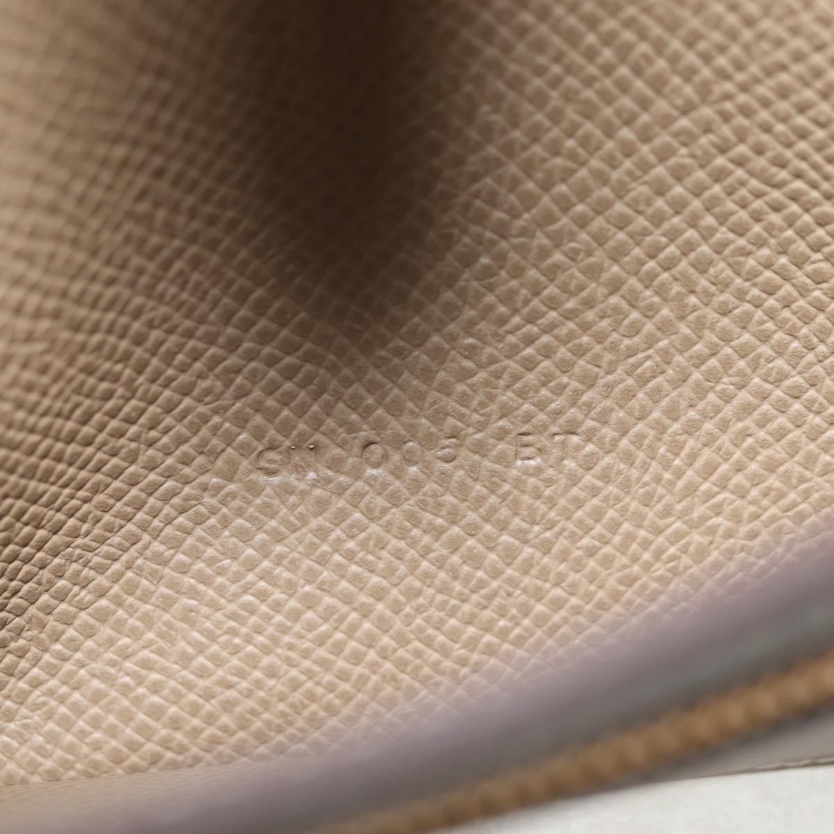 HERMES Beansufla Wallet Leather Beige Gold Auth 139050M