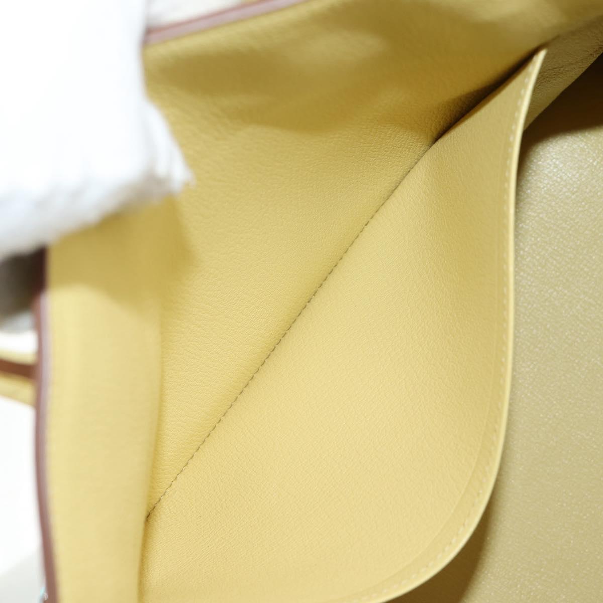 HERMES Birkin 35 Hand Bag Leather Yellow Silver Auth 139051M