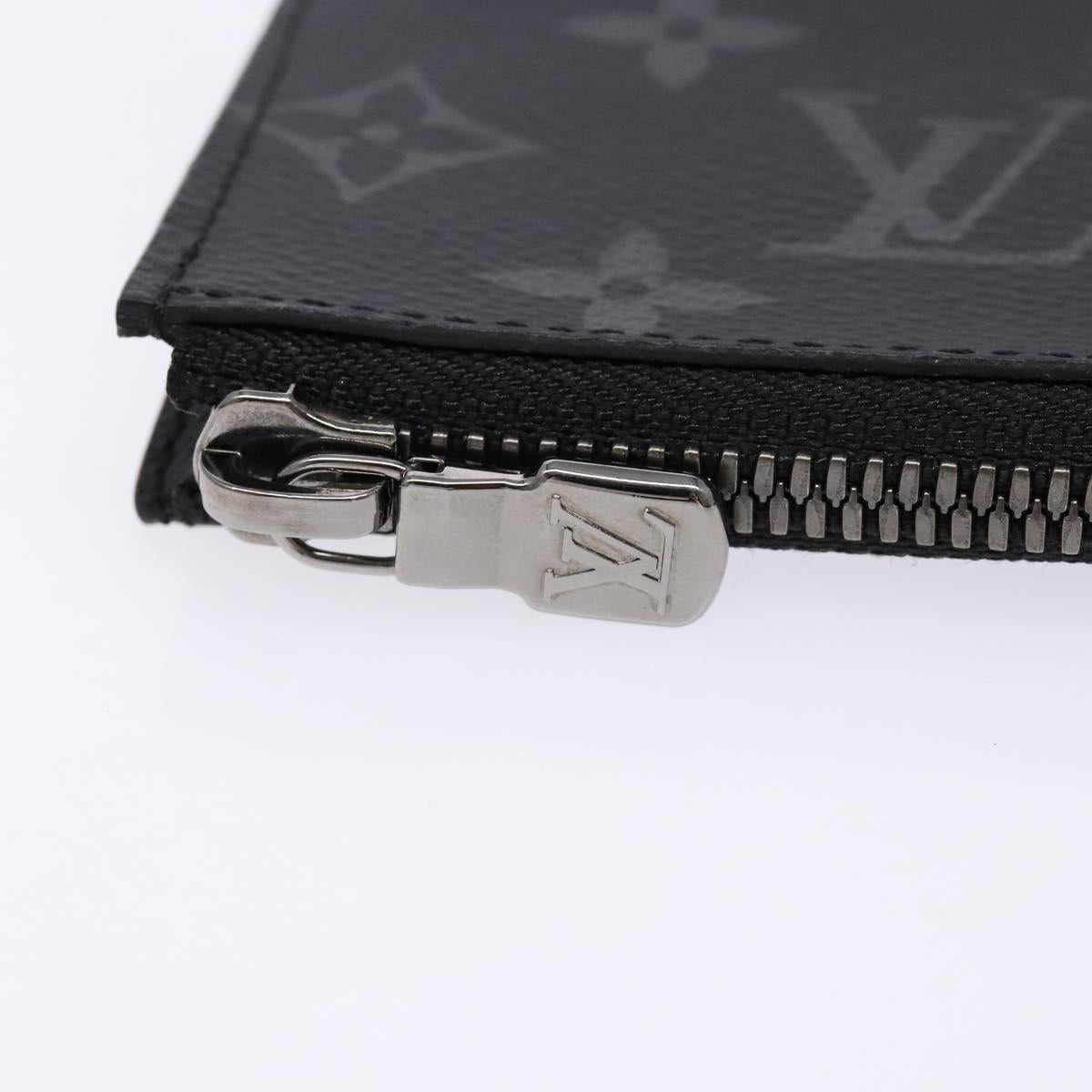 LOUIS VUITTON Monogram Eclipse Porte monnaie Jour Coin Purse M63536 Auth 139056