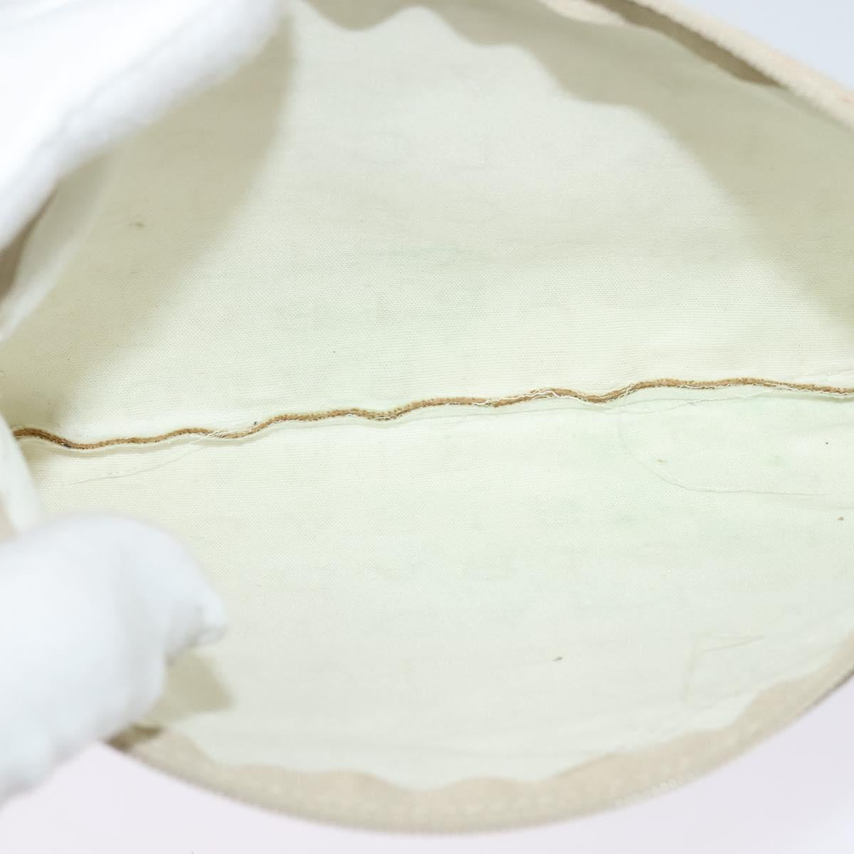 BVLGARI Logo Mania Tote Bag Canvas Beige Silver Auth 139062