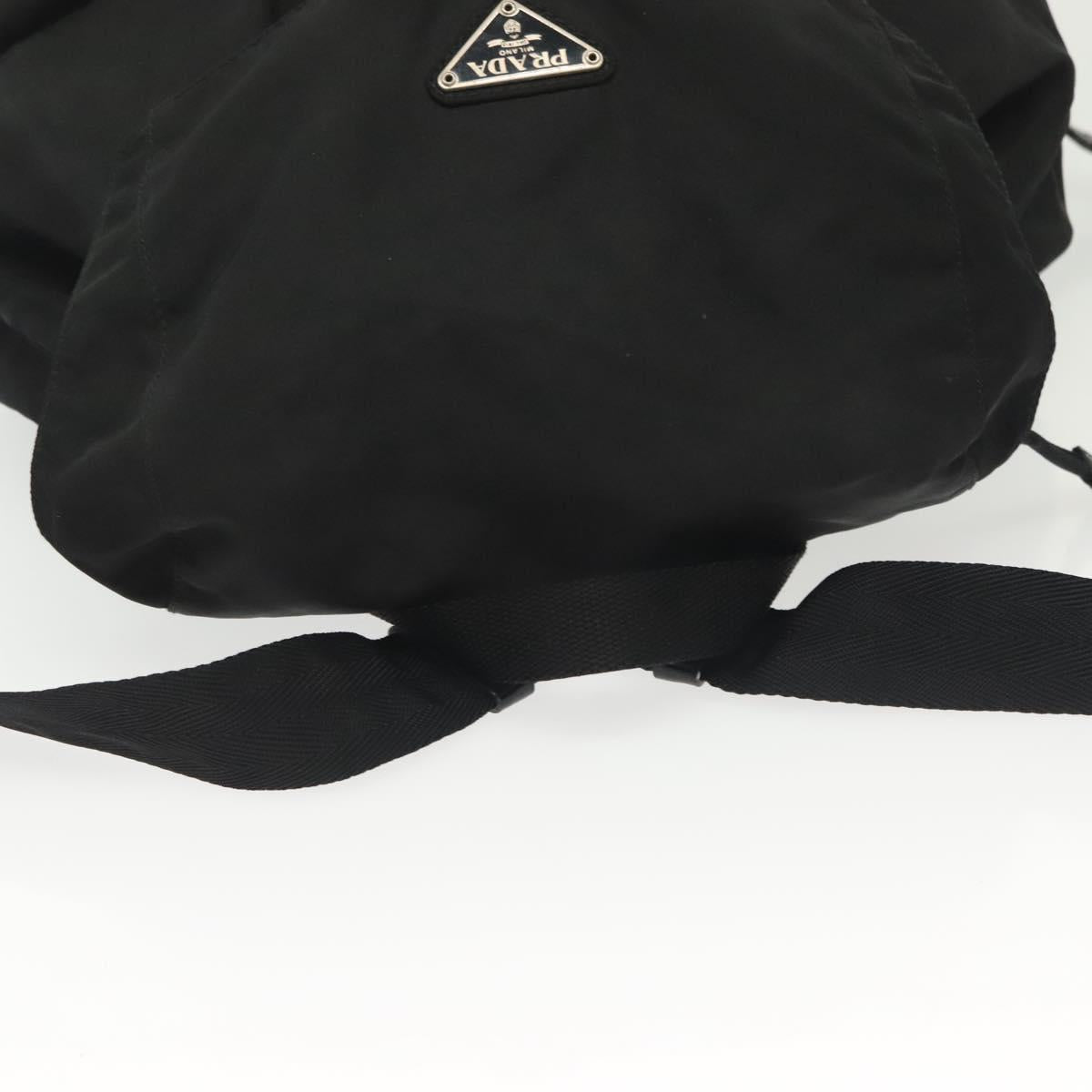 PRADA Backpack Nylon Black Silver Auth 139073