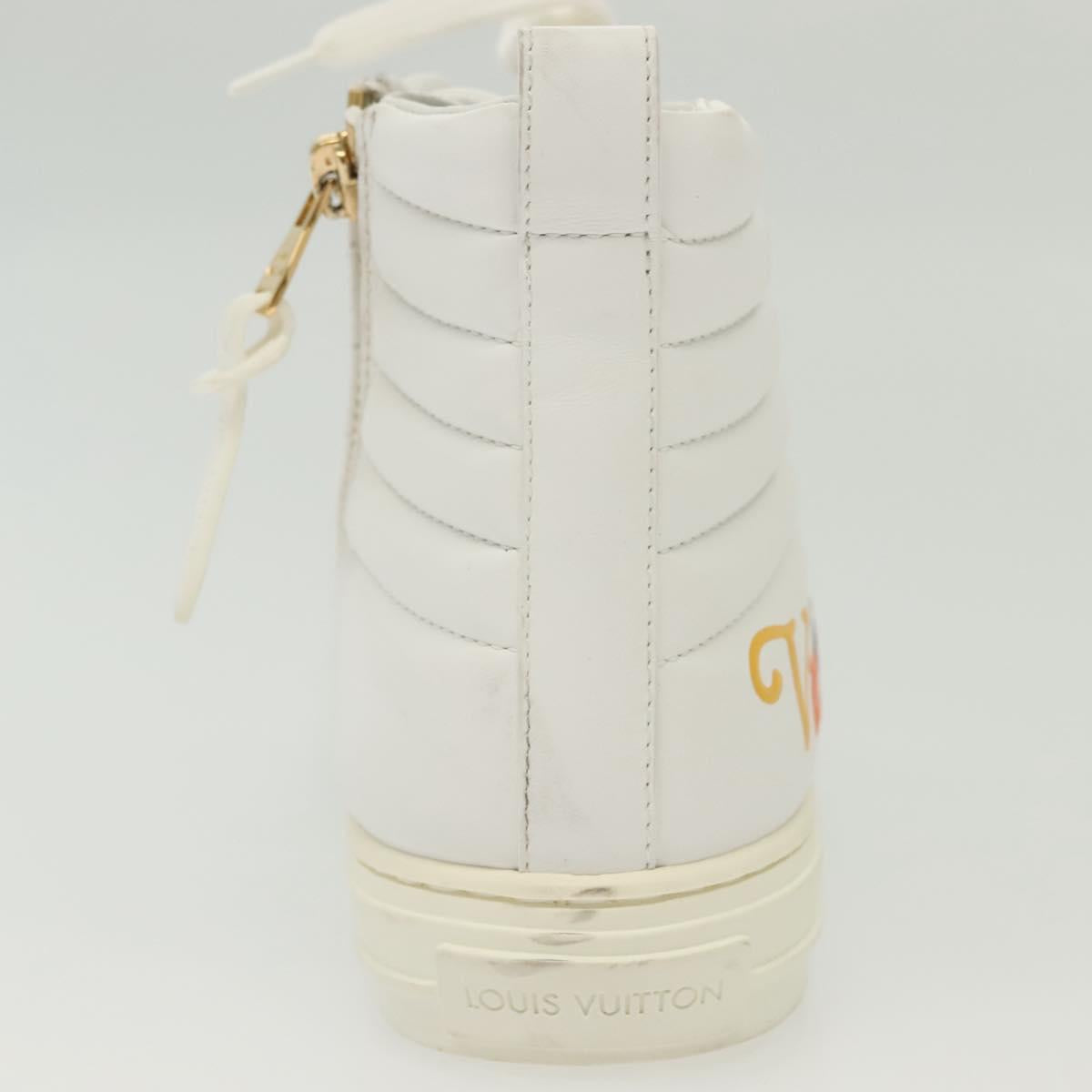 LOUIS VUITTON Stellar Tyne High Top Sneakers Leather White LV Auth 139090