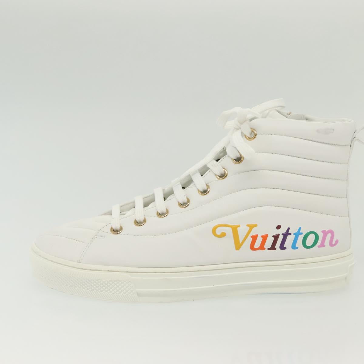 LOUIS VUITTON Stellar Tyne High Top Sneakers Leather White LV Auth 139090