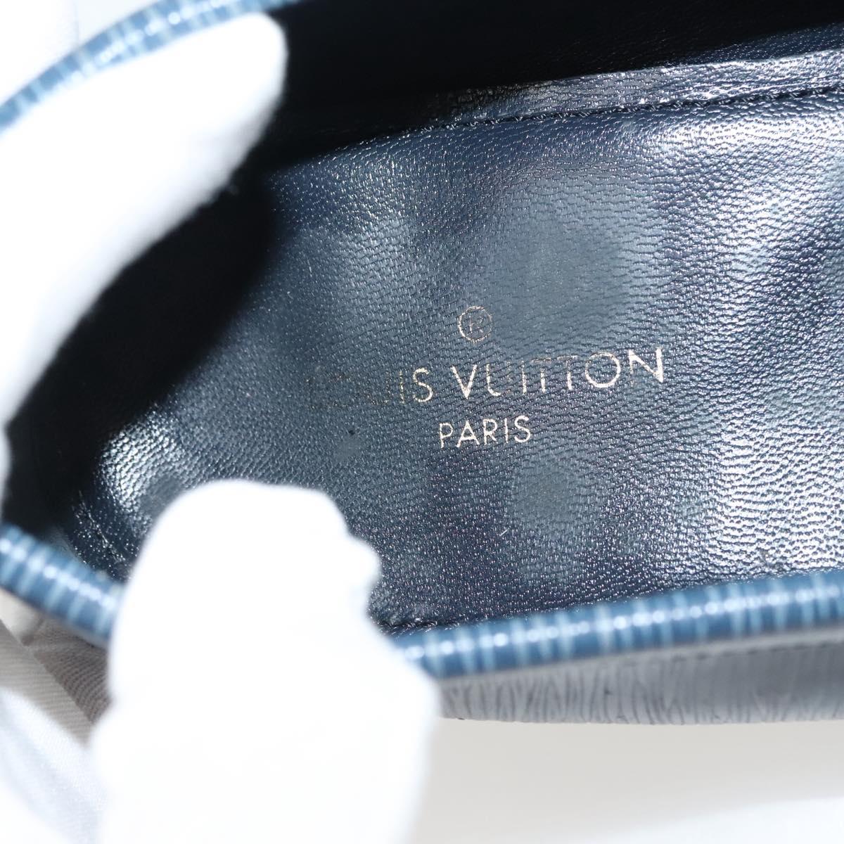 LOUIS VUITTON loafers shoes Leather 8 1/2 Blue LV Auth 139091