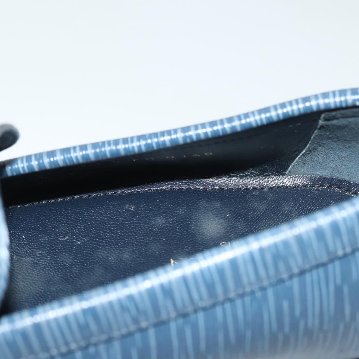 LOUIS VUITTON loafers shoes Leather 8 1/2 Blue LV Auth 139091