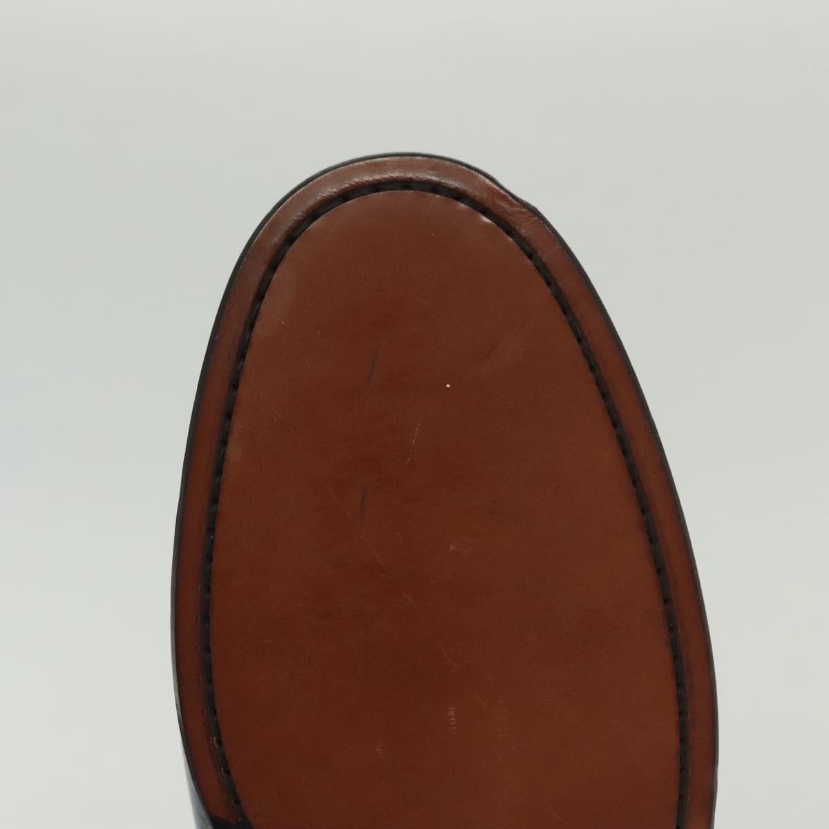 LOUIS VUITTON loafers shoes Leather 8 1/2 Blue LV Auth 139091