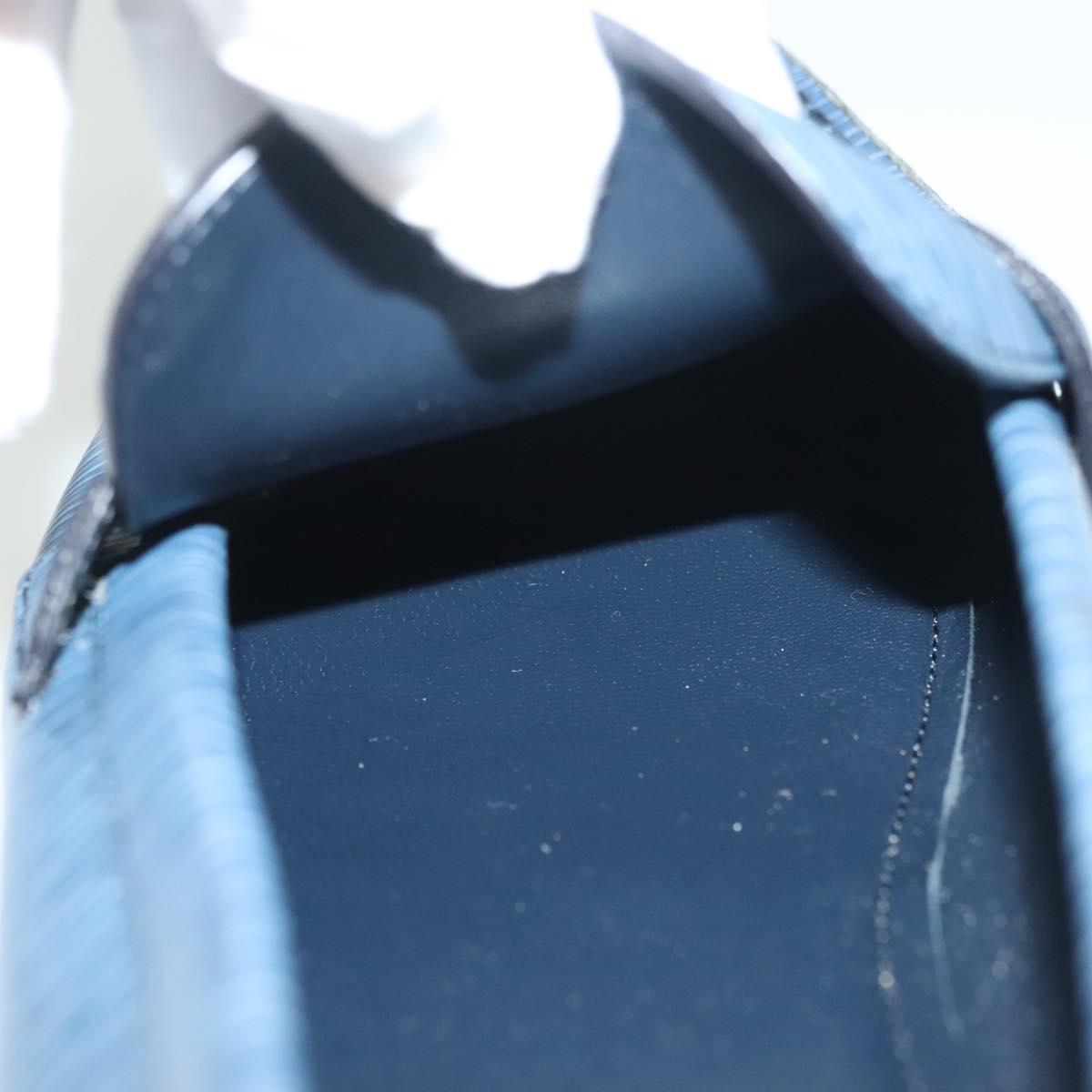 LOUIS VUITTON loafers shoes Leather 8 1/2 Blue LV Auth 139091