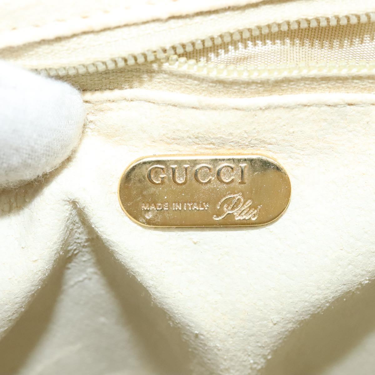 GUCCI GG Plus Supreme Shoulder Bag PVC Beige Gold Auth 139096