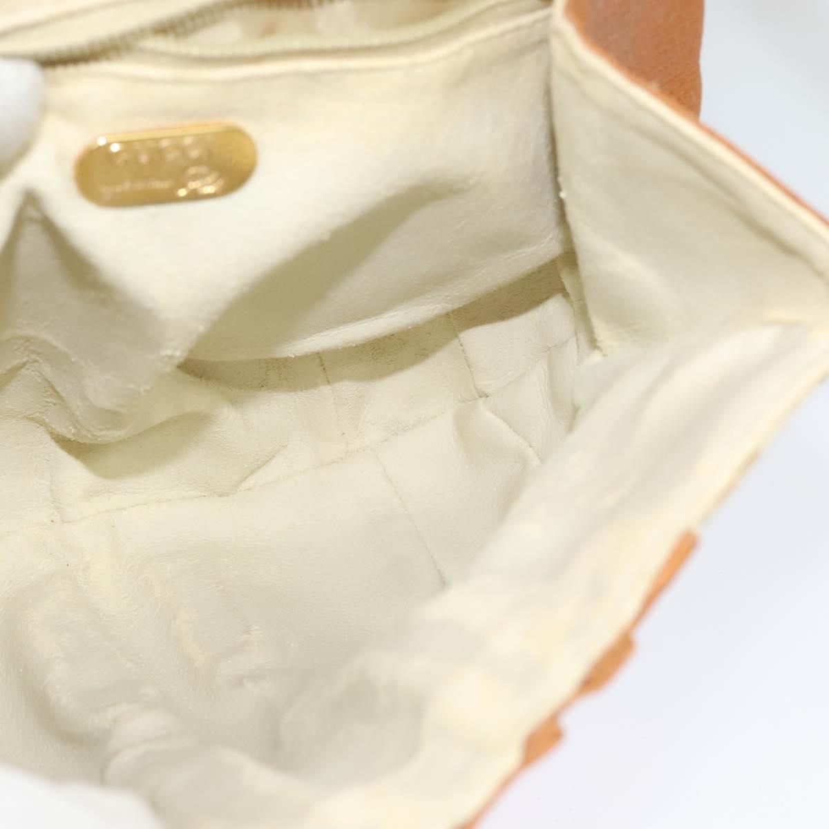 GUCCI GG Plus Supreme Shoulder Bag PVC Beige Gold Auth 139096