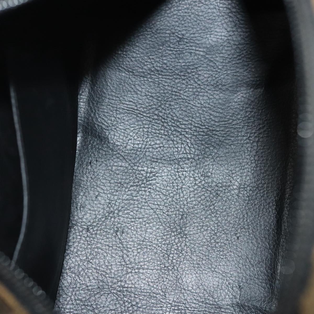 FENDI Zucca Canvas Hand Bag PVC Black Brown Auth 139100