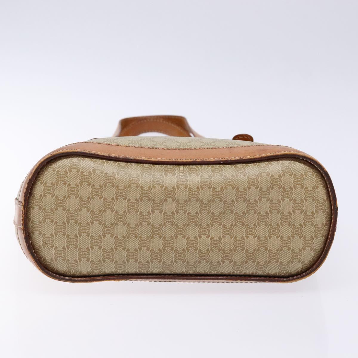 CELINE Macadam Canvas Tote Bag Beige Gold Auth 139102