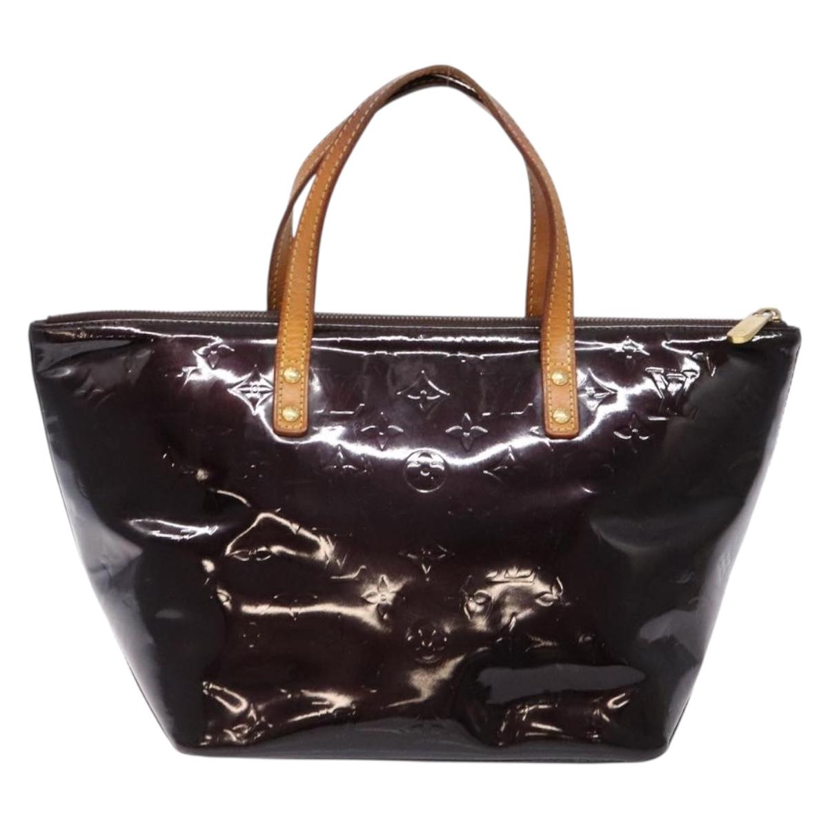 LOUIS VUITTON Monogram Vernis Bellevue PM Hand Bag Amarante M93585 Auth 139107