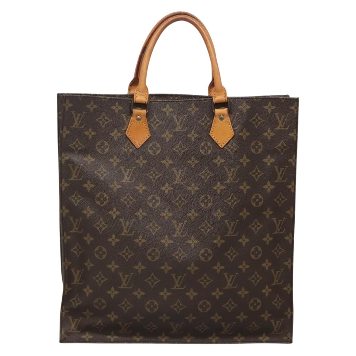 LOUIS VUITTON Monogram Sac Plat Hand Bag M51140 LV Auth 139114