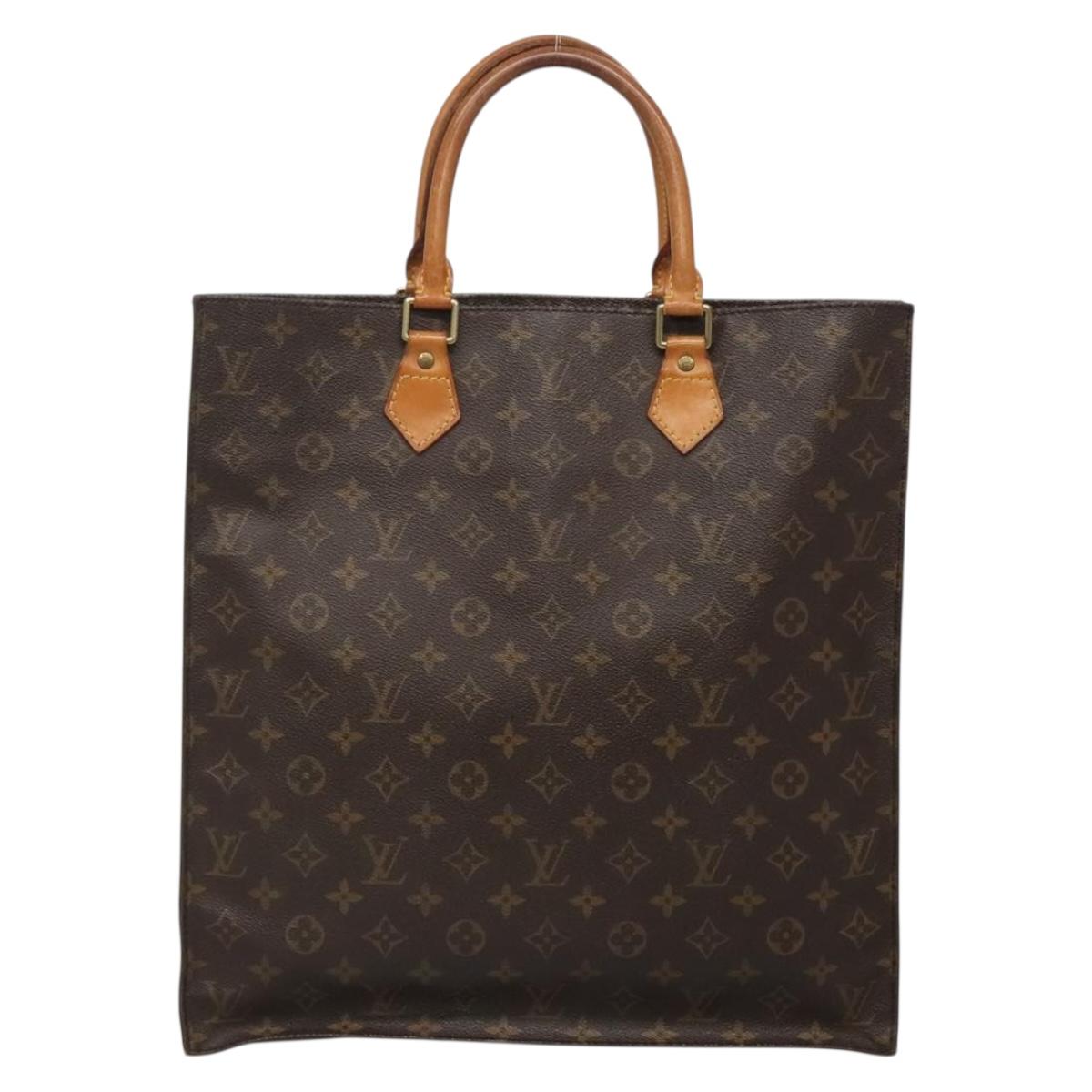 LOUIS VUITTON Monogram Sac Plat Hand Bag M51140 LV Auth 139115