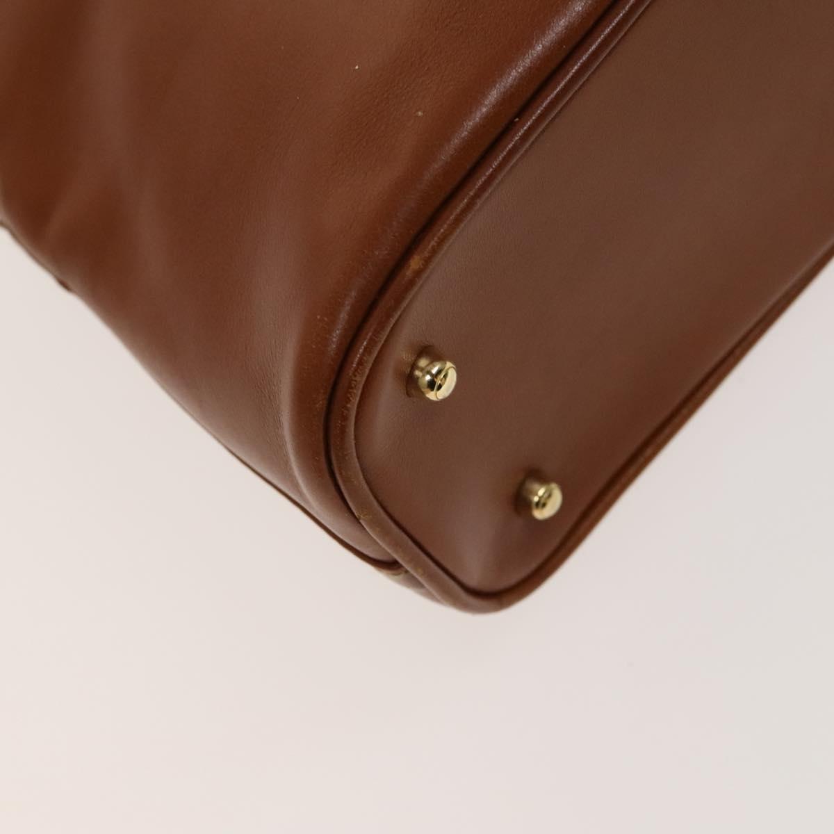 GUCCI Bamboo Hand Bag Leather 2way Brown Gold 000 122 0290 Auth 139126