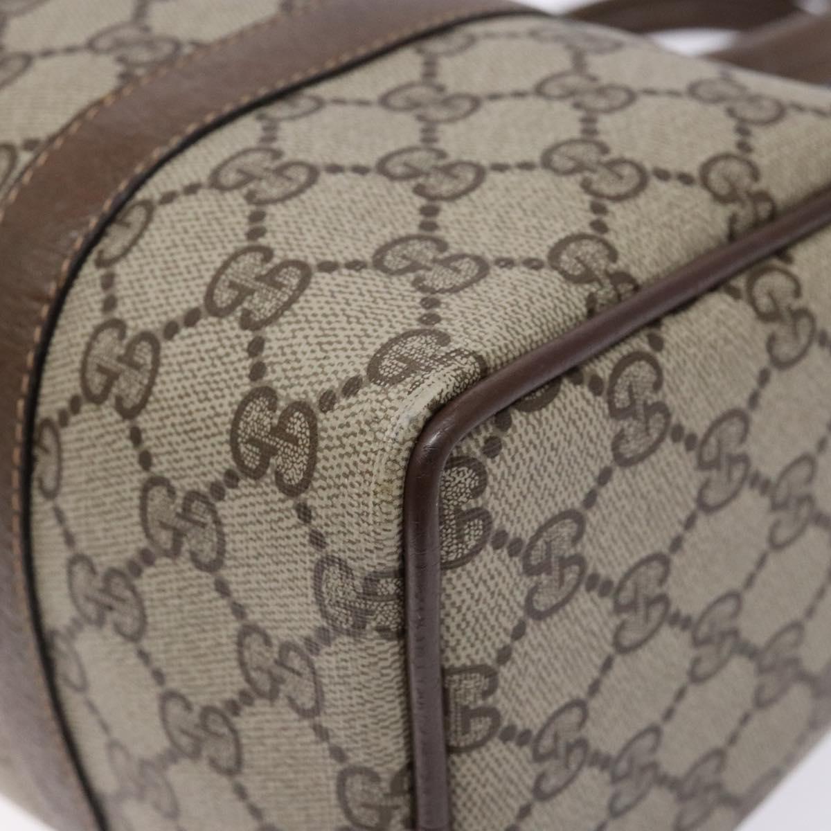 GUCCI GG Supreme Web Sherry Line Hand Bag PVC Beige Gold 40 02 006 Auth 139140