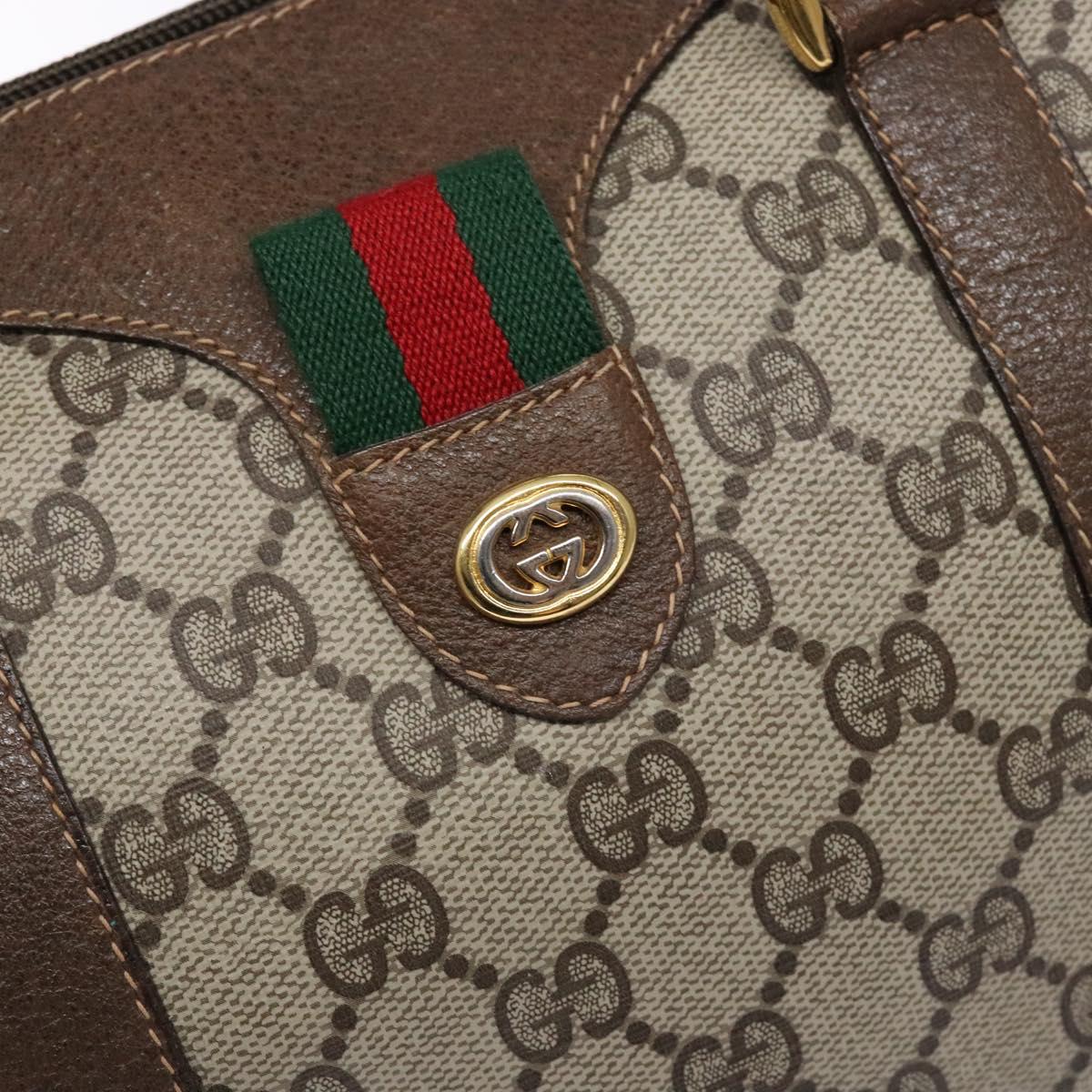 GUCCI GG Supreme Web Sherry Line Hand Bag PVC Beige Gold 40 02 006 Auth 139140