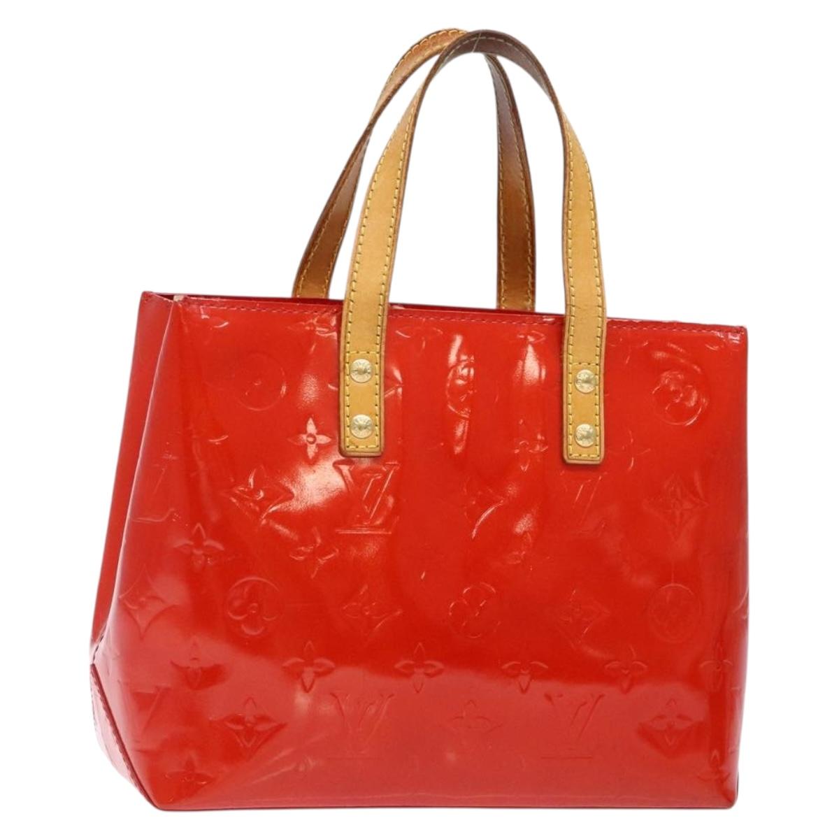 LOUIS VUITTON Monogram Vernis Reade PM Hand Bag Red Rouge M91088 LV Auth 139143