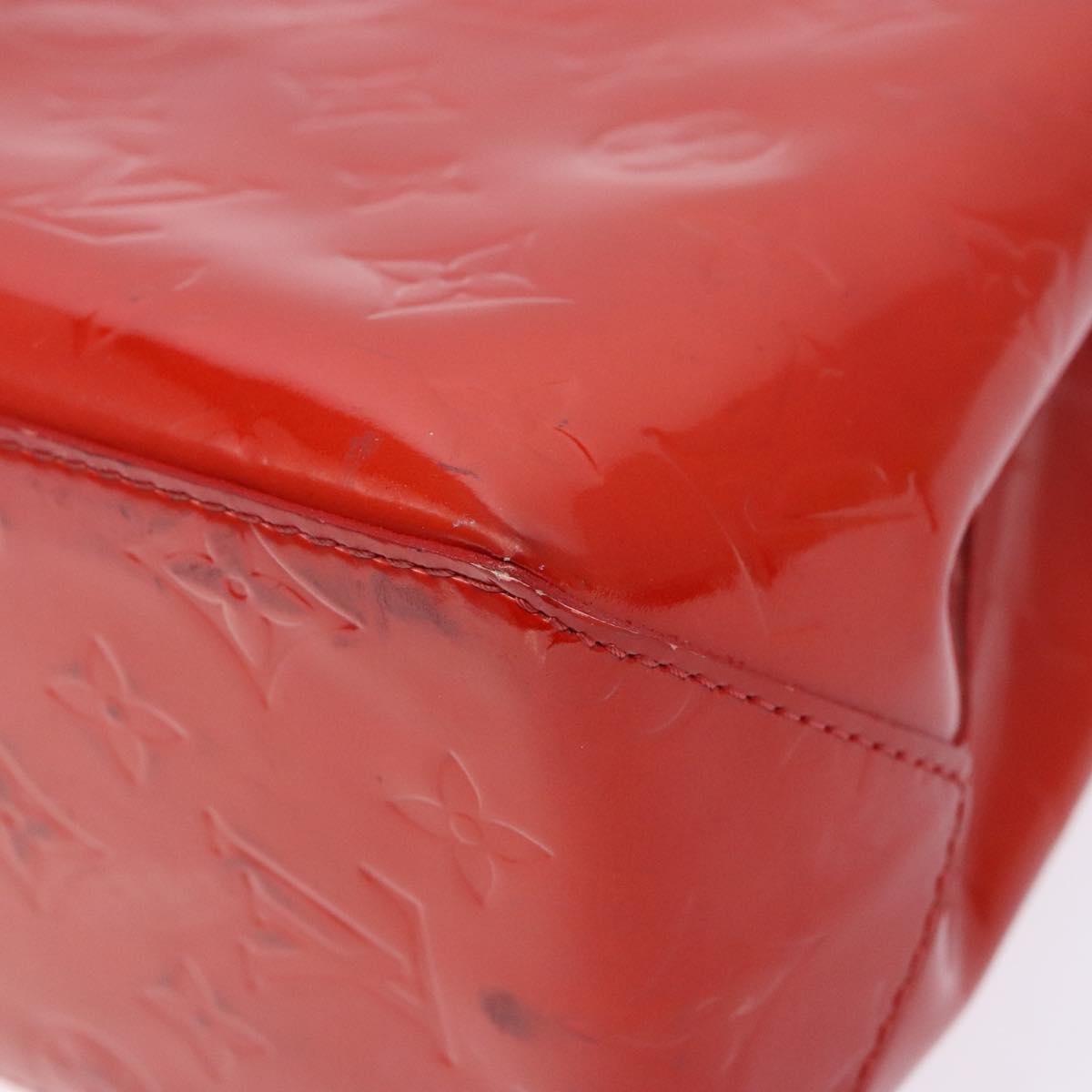 LOUIS VUITTON Monogram Vernis Reade PM Hand Bag Red Rouge M91088 LV Auth 139143