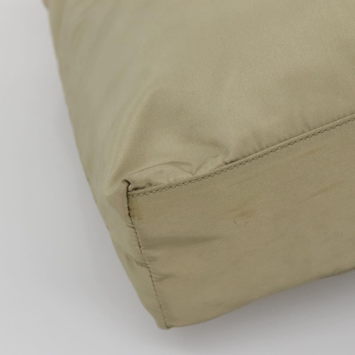 PRADA Hand Bag Nylon Beige Auth 139154