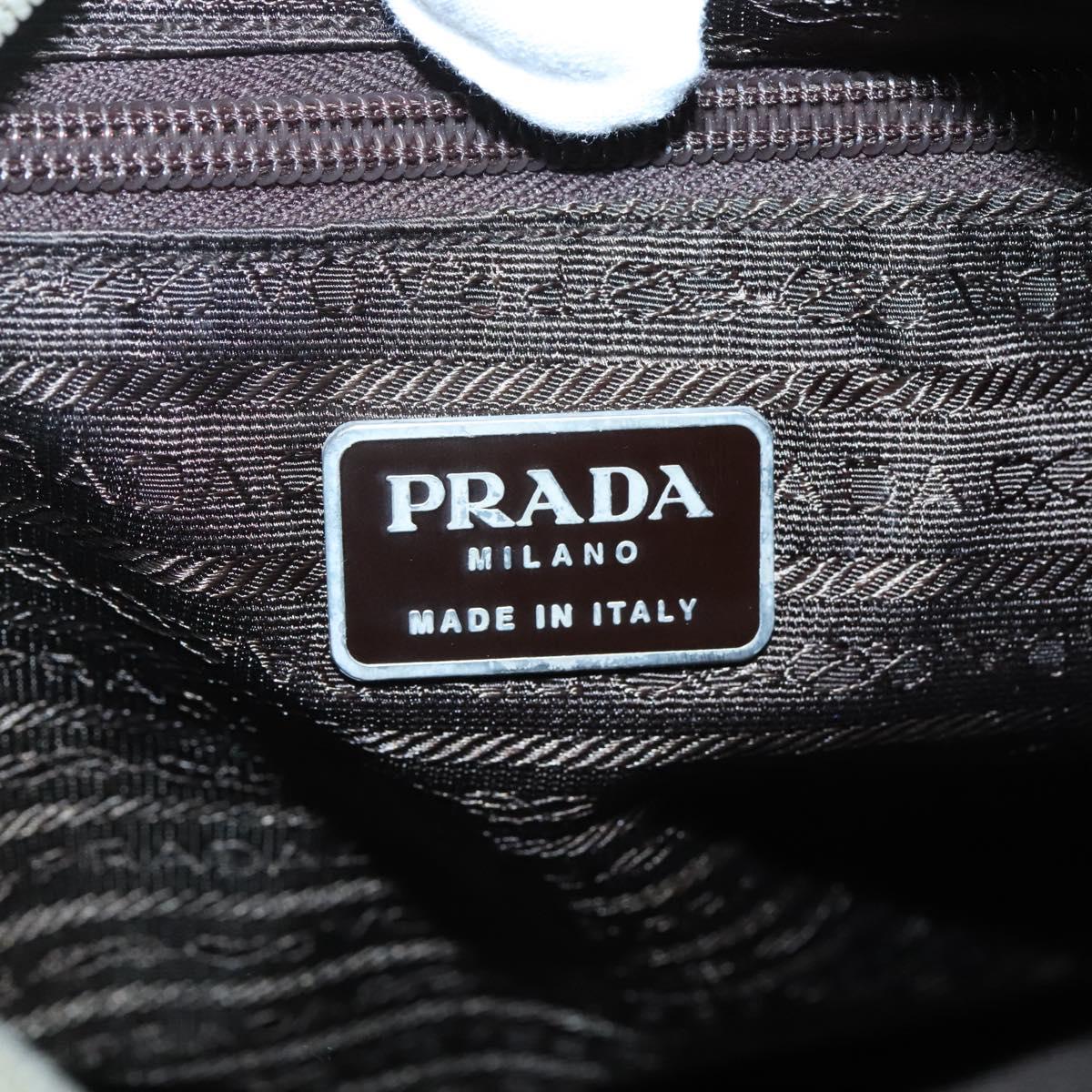 PRADA Hand Bag Nylon Beige Auth 139154