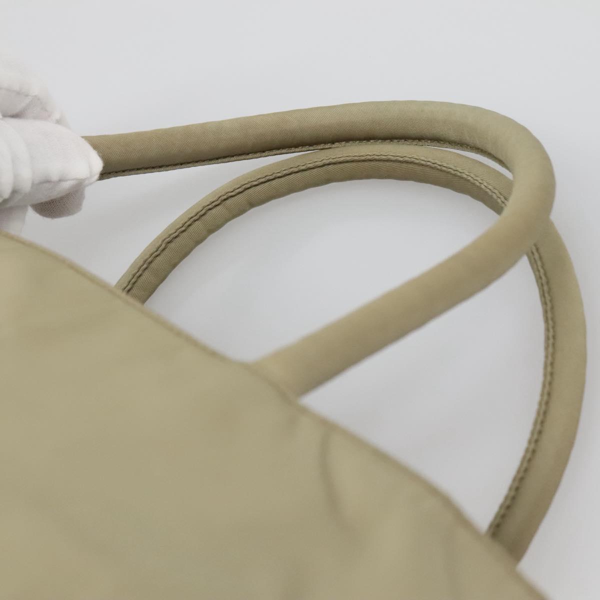 PRADA Hand Bag Nylon Beige Auth 139154