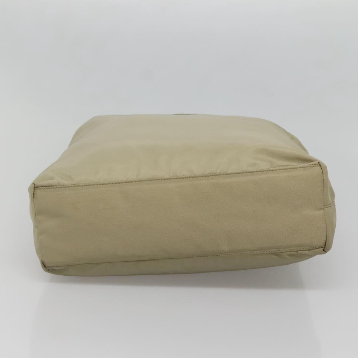 PRADA Hand Bag Nylon Beige Auth 139154