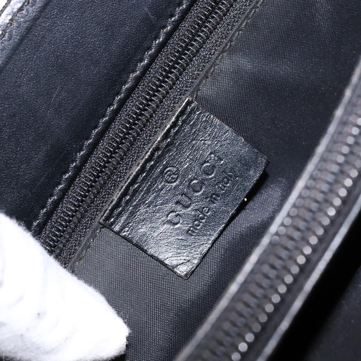 GUCCI Hand Bag Nylon 2way Black Silver 002 1028 2684 Auth 139157