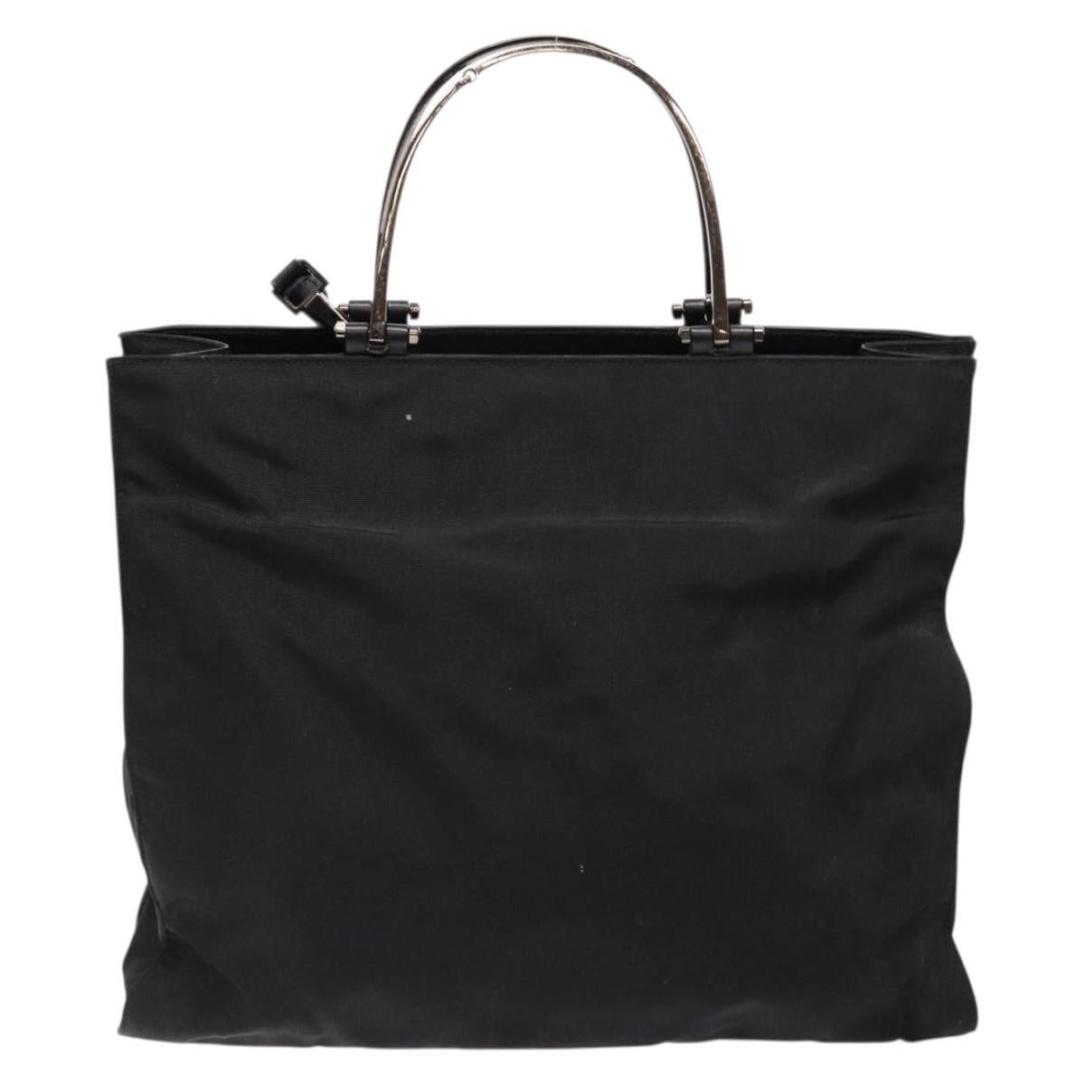 GUCCI Hand Bag Nylon 2way Black Silver 002 1028 2684 Auth 139157