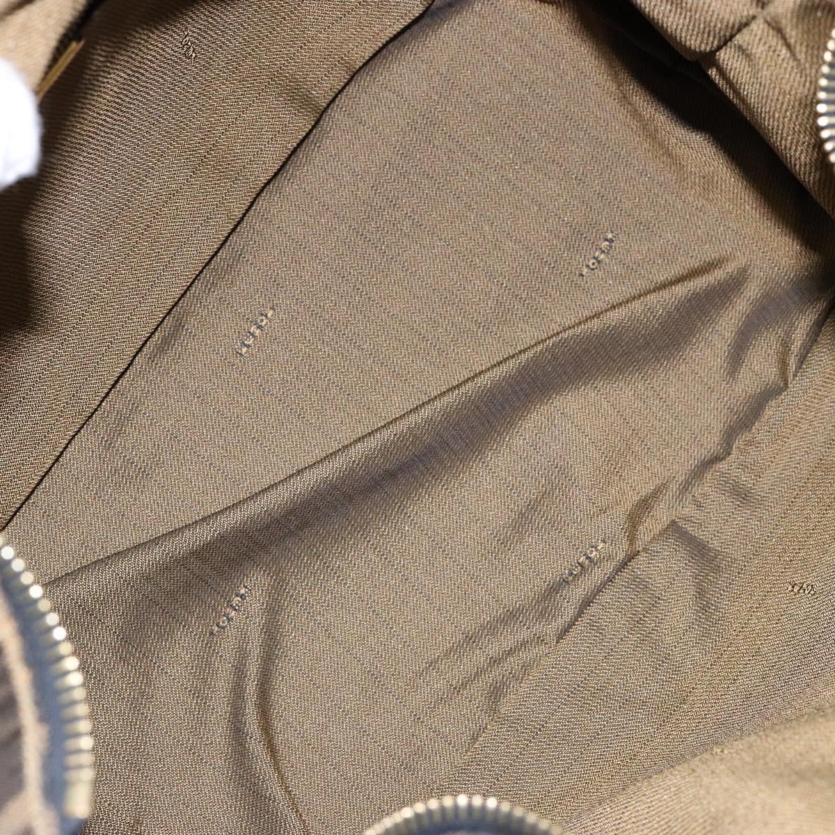 FENDI Zucca Canvas Vanity Pouch Black Brown Auth 139161