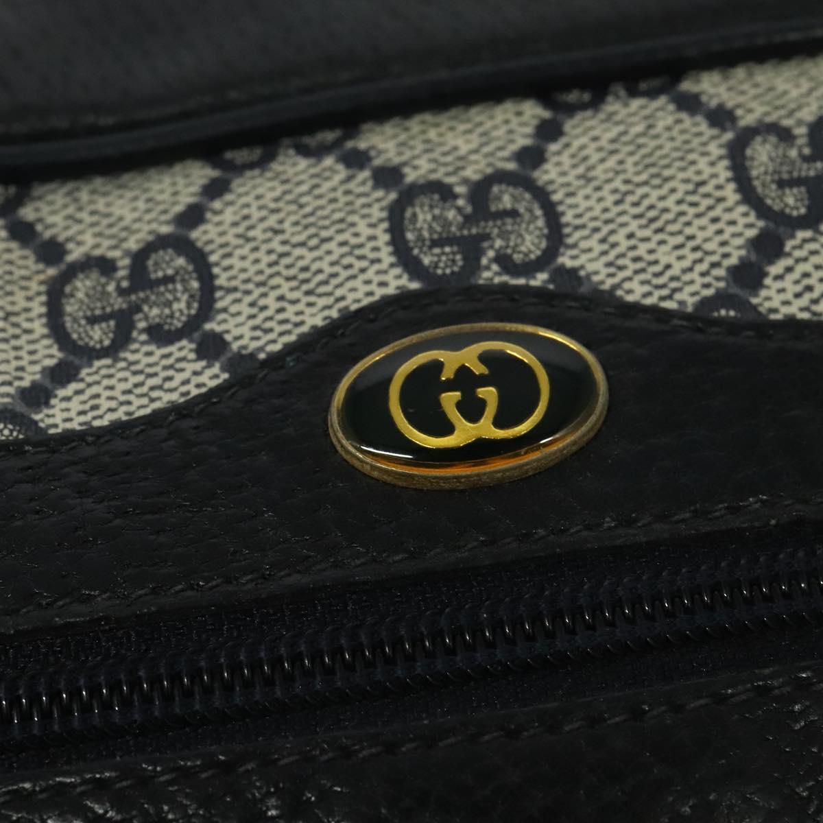 GUCCI GG Supreme Sherry Line Shoulder Bag PVC Navy Gold 32 02 004 Auth 139167